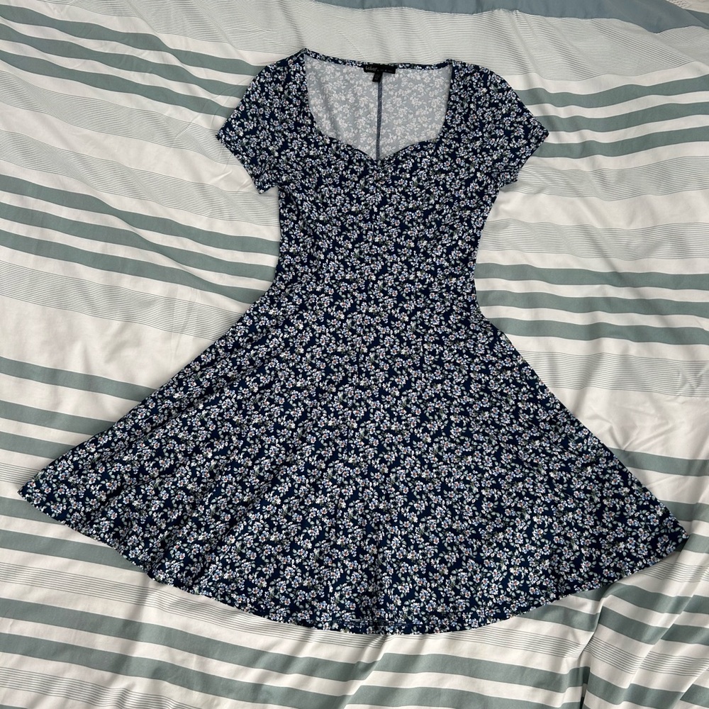 Macy’s bebop blue floral print dress